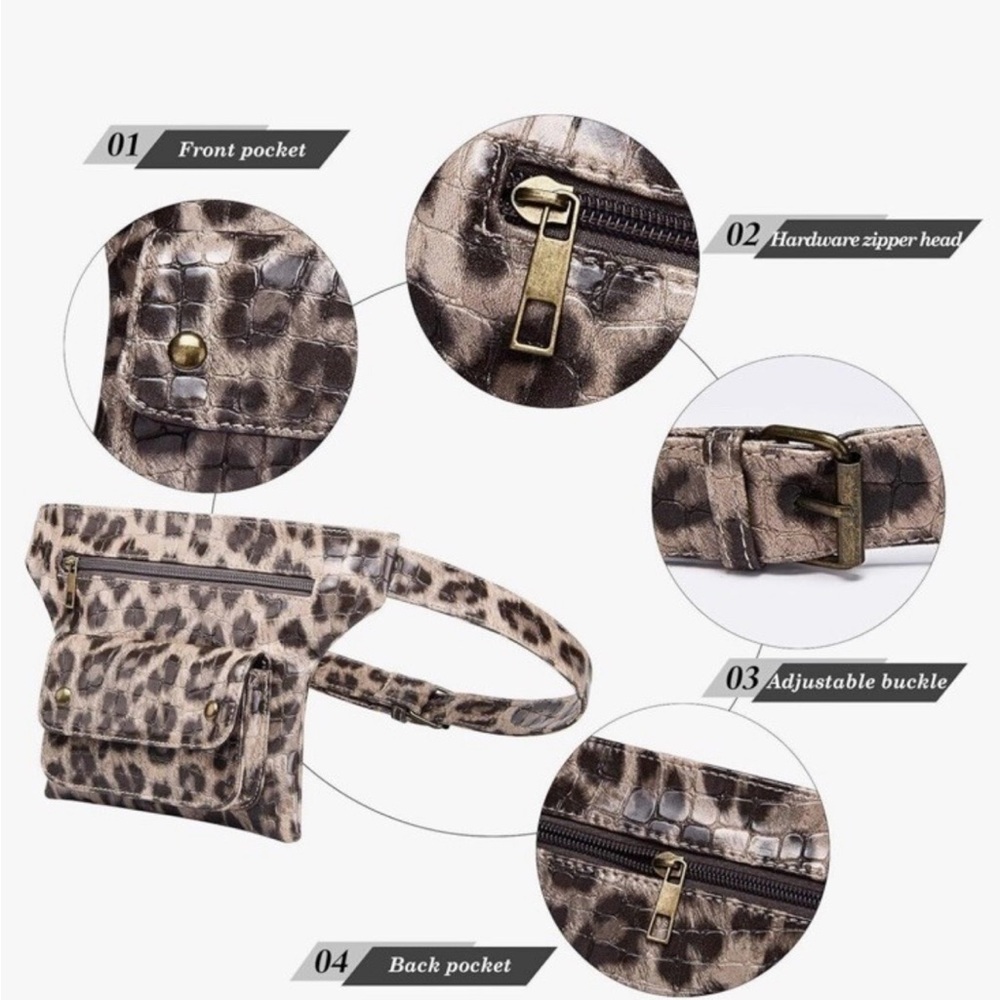 NWT- Badiya Leopard Print Belt Bag - Picture 6 of 13